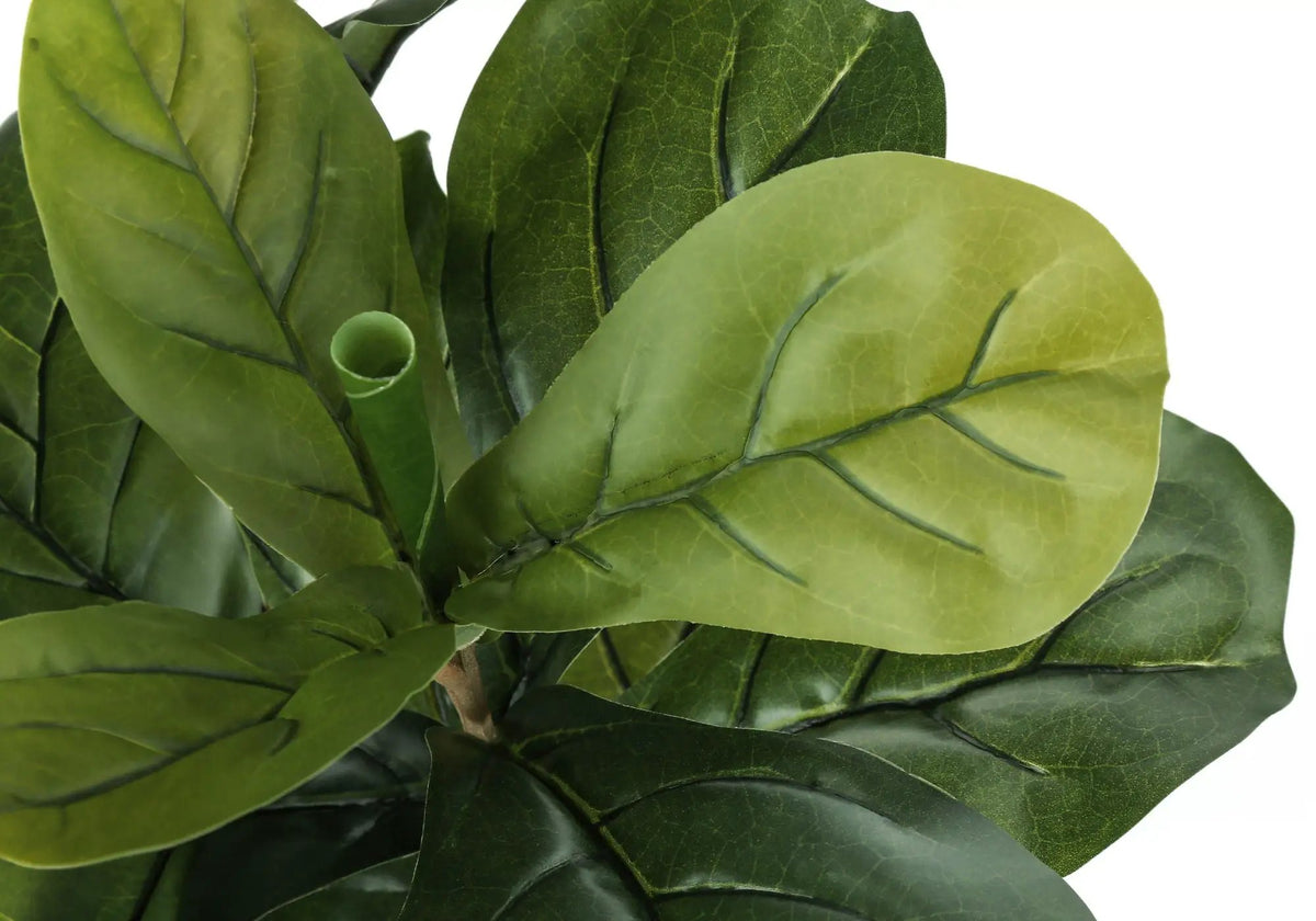 41 Inch Artificial Fiddle Tree | 70 Real Touch Leaves | Indoor Faux Floor Plant | Potted