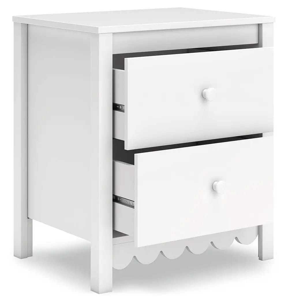 Hallityn Two Drawer Night Stand Nightstand | 21.34 x 15.94 x 24.37 in | Engineered Wood & Mdf | White