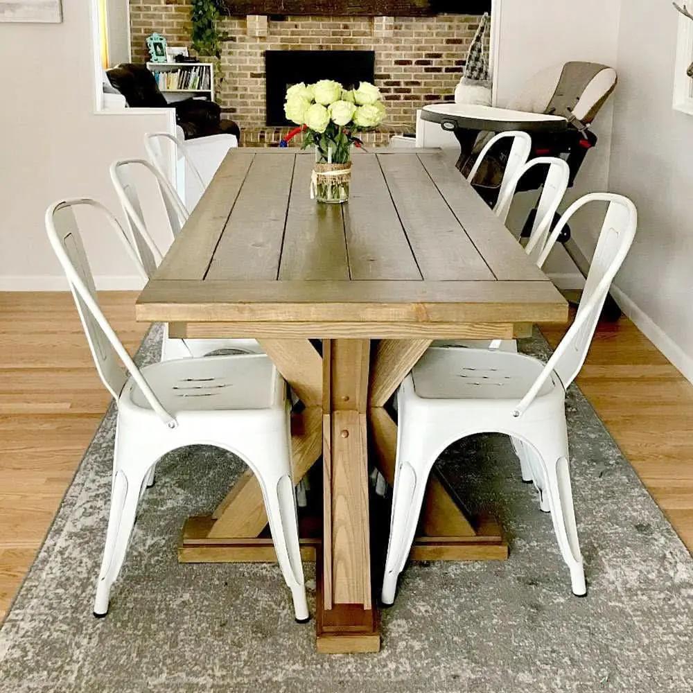Stackable Distressed White Metal Dining Chairs For Indoor Outdoor Set Of 4 from PriceLows™