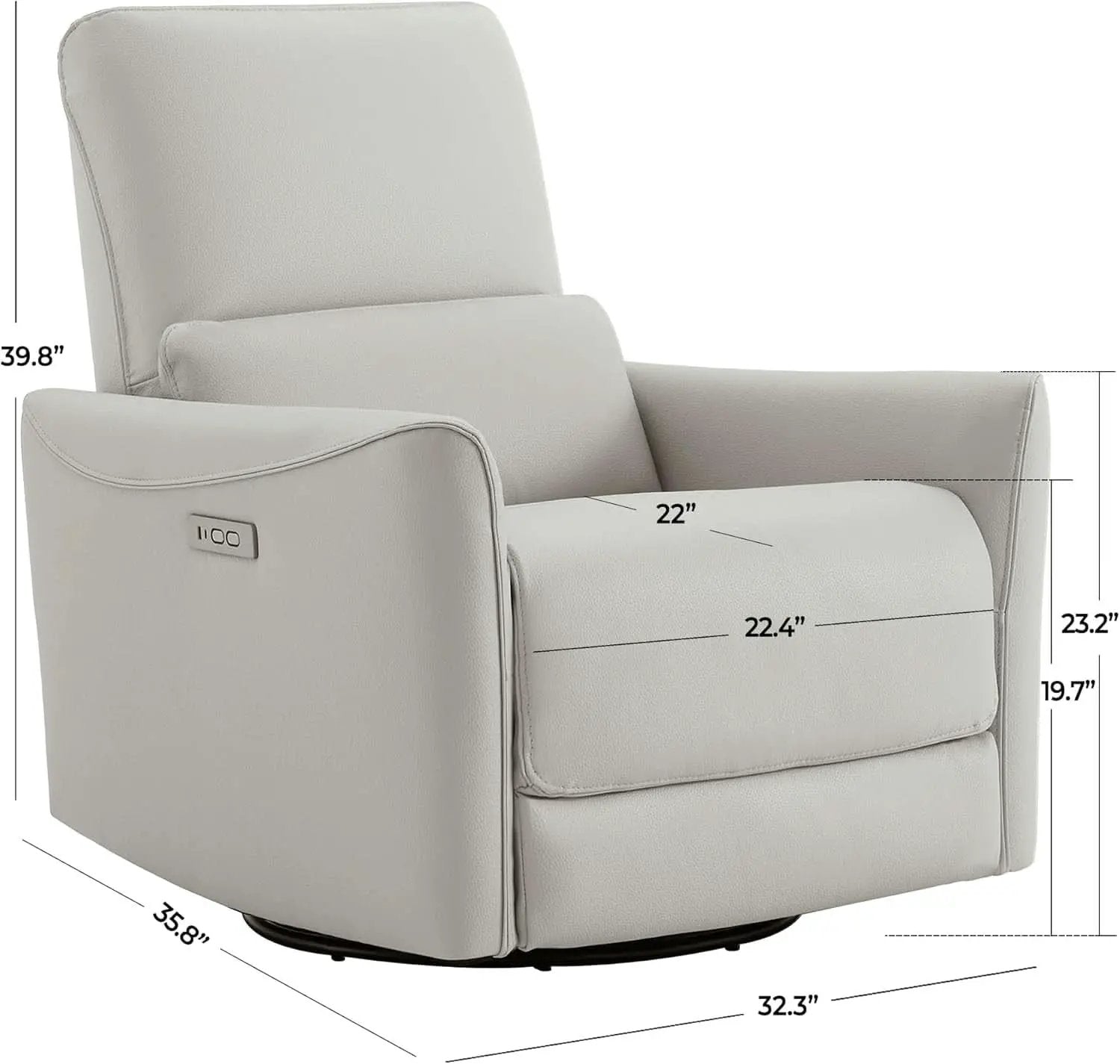 Cream Power Recliner Chair With USB Charging Lumbar Support from PriceLows™