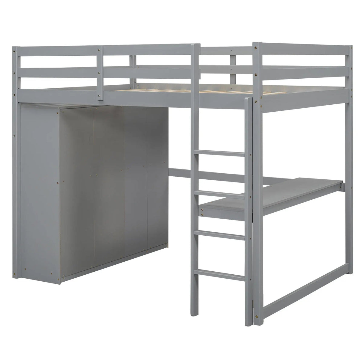 Loft Bed With Wardrobe | Built-In Desk | Two-Tier Shelves | Three Large Drawers