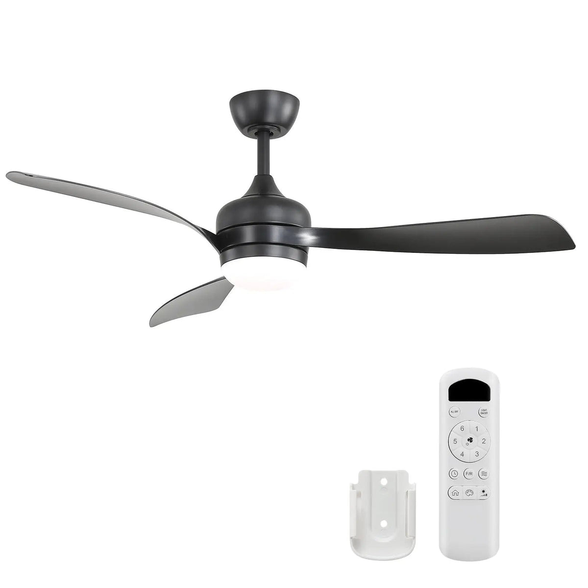 3-Blade Ceiling Fan | 52 Inch Span | Reversible DC Motor | Remote And 3 Downrods