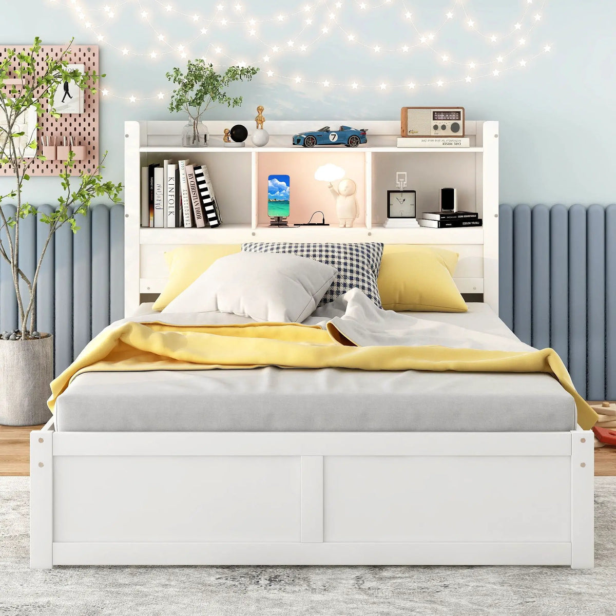 Storage Platform Bed | Solid Pine Wood | Trundle Base | 2 Drawer Storage