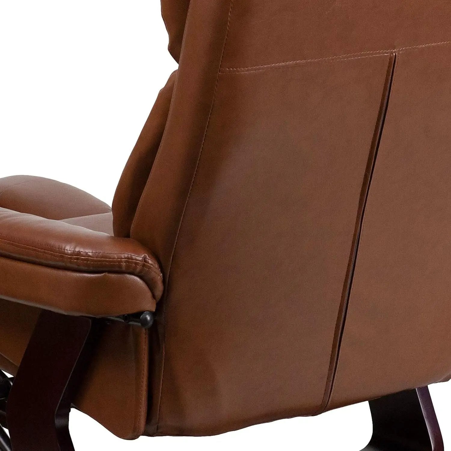 Allie Leathersoft Upholstered Recliner With Ottoman Brown from PriceLows™