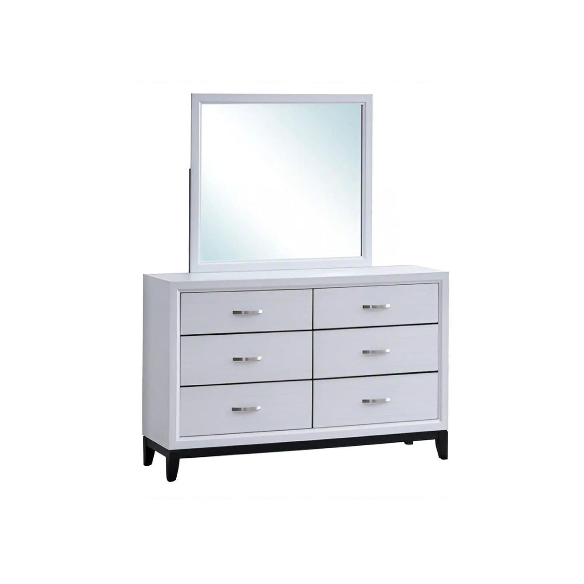 Glasgow Dresser With 6 Drawers | 2 Pieces | Steel & Wood | Bedroom