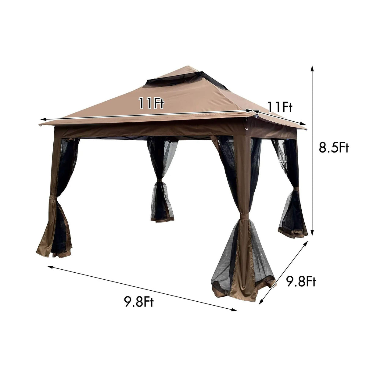 Outdoor Pop Up Gazebo Canopy With 2 Tier Soft Top And Removable Zipper Netting | 2 Pieces | Fabric & Steel | Outdoor Living