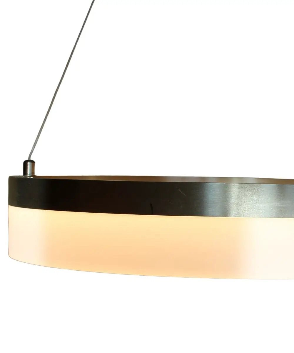 Round Edge Lit Chandelier | 16 Inch Width | 1 Light | Brushed Nickel