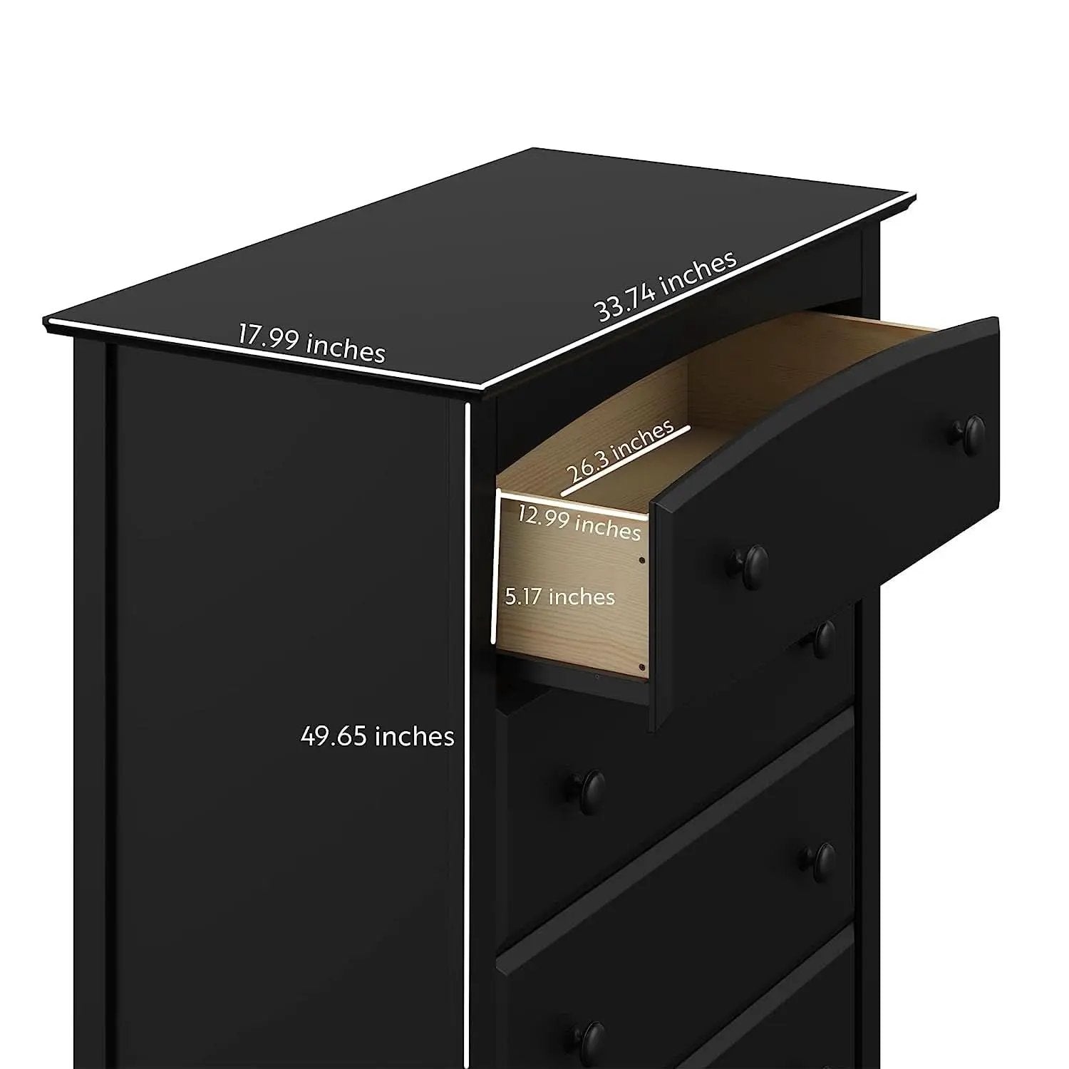 Kenton 5 Drawer Dresser For Kids Bedroom With Anti Tip Kit from PriceLows™