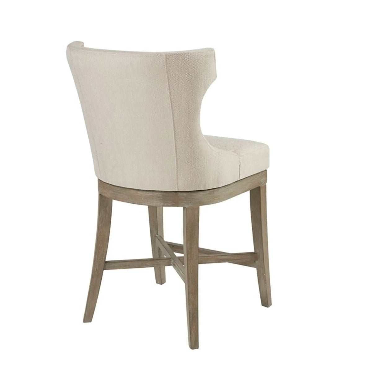 Carson Swivel Counter Stool | Wingback Shape | Piping Details | Solid Wood Legs