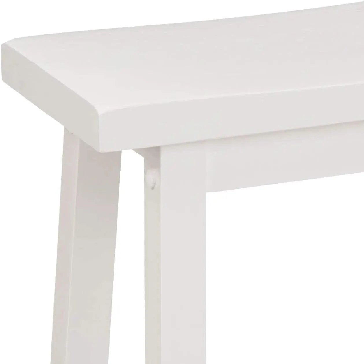 Solid Wood Saddle Seat Counter Height Bar Stool White 24 Inch Set Of 2 from PriceLows™