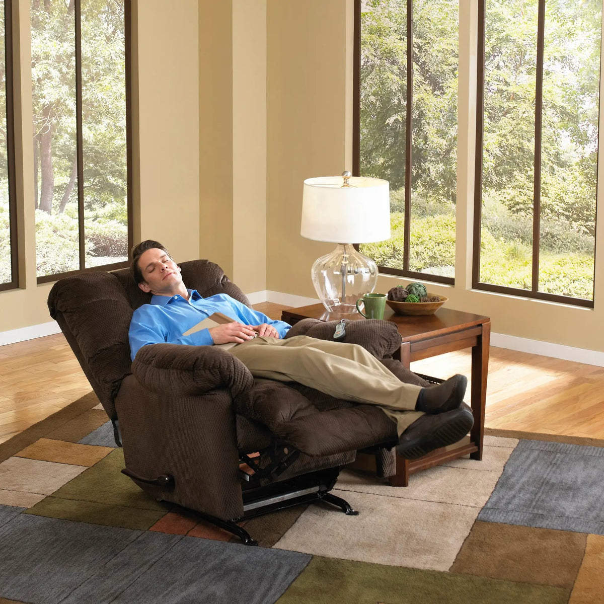 Nettles Chaise Rocker Reclining With Deluxe Heat/Massage Rocker Chair | 3 Pieces | Living Room Furniture | Living Room