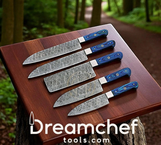 Damascus Knife Set – 13” Handmade Chef Knife with 8” Blade, Pakka Wood Handle & Leather Sheath | Fall Kitchen Essential from PriceLows™