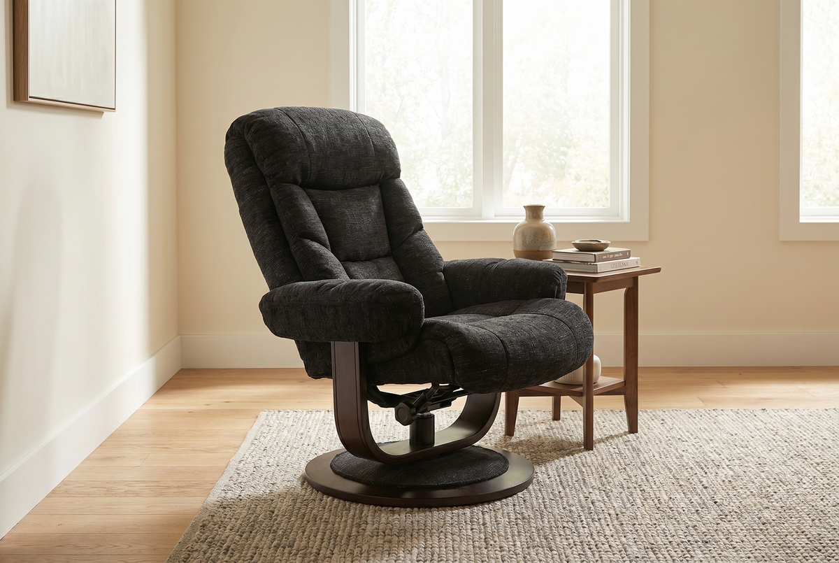 Contemporary Euro Recliner | Plush Cushioning | With Ottoman