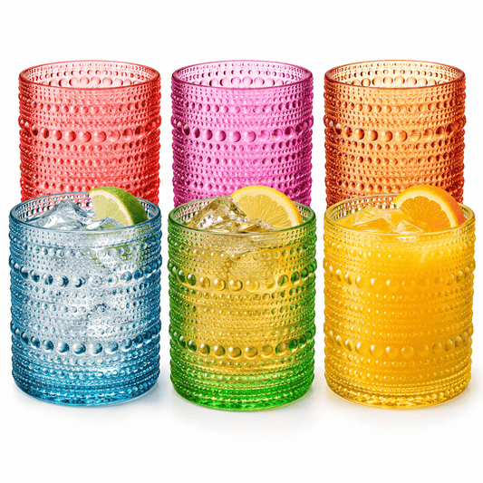 Vibes Hobnail glassware set of 6 Summer colors