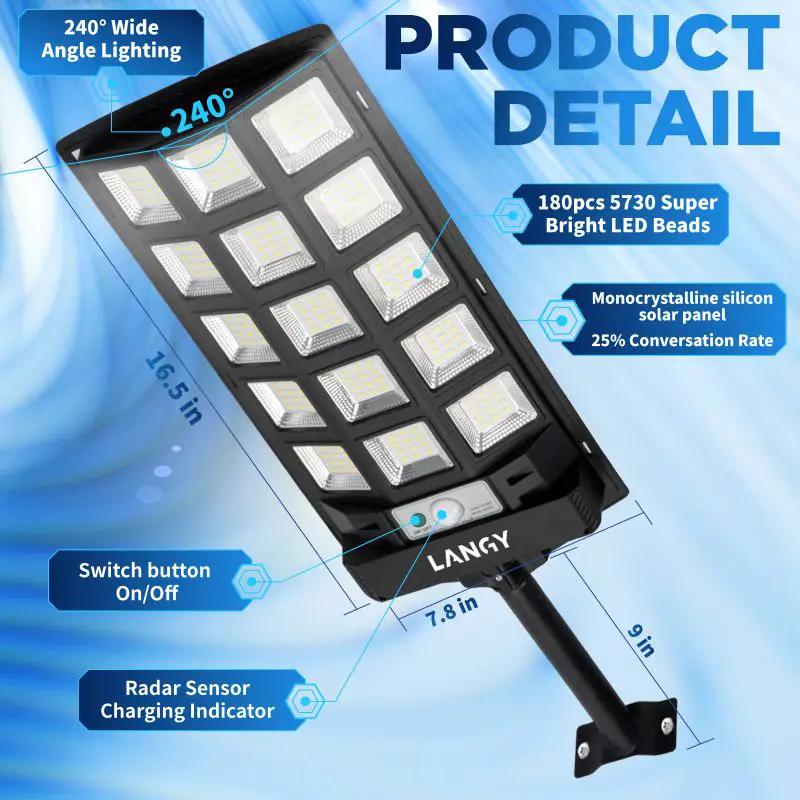 Solar Outdoor Dusk To Dawn Lights | 60W 90W | 10000mAh Battery