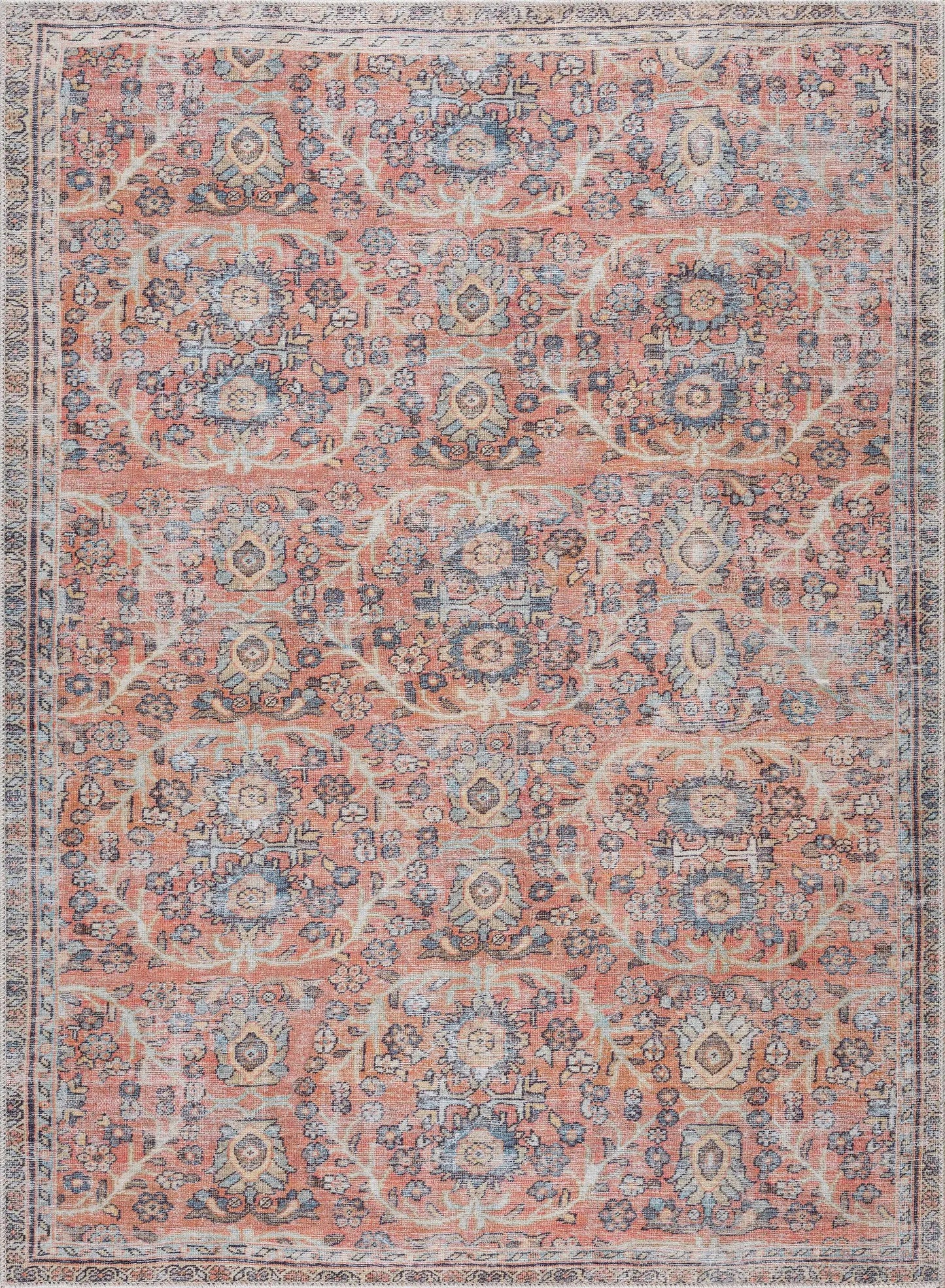 Urpi Rose & Blue Washable Area Rug from PriceLows™