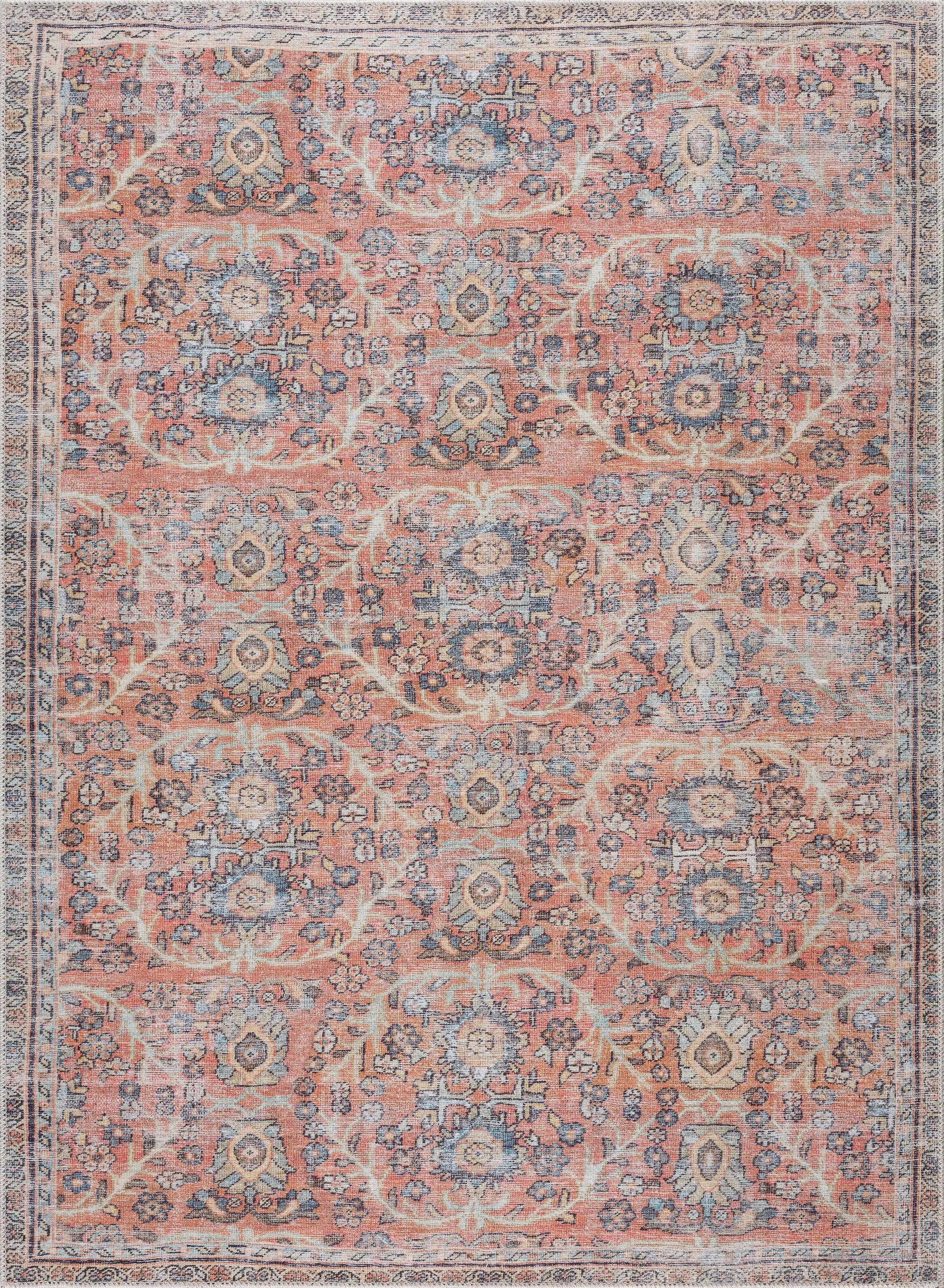Urpi Rose & Blue Washable Area Rug from PriceLows™