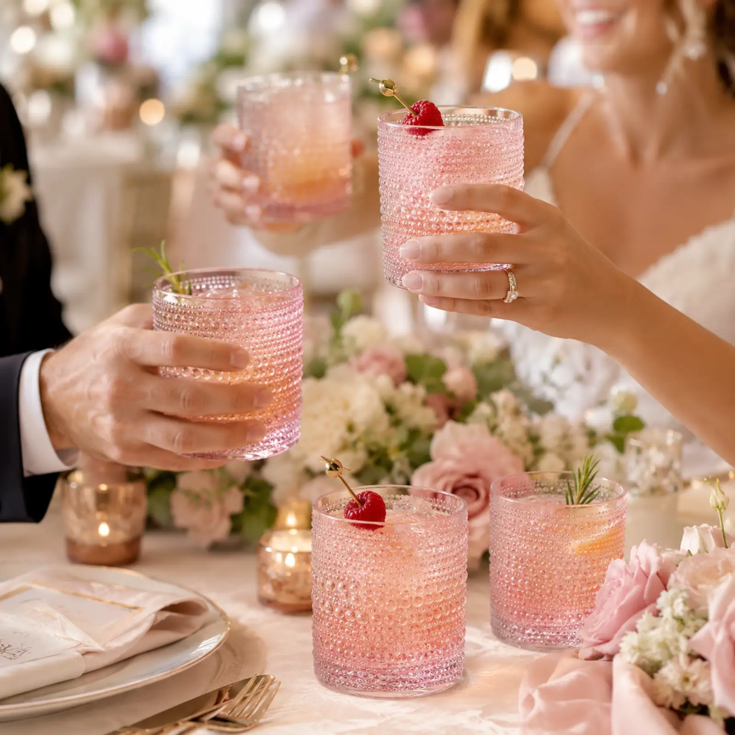 Monet Hobnail Lowball Glassware, Set of 6