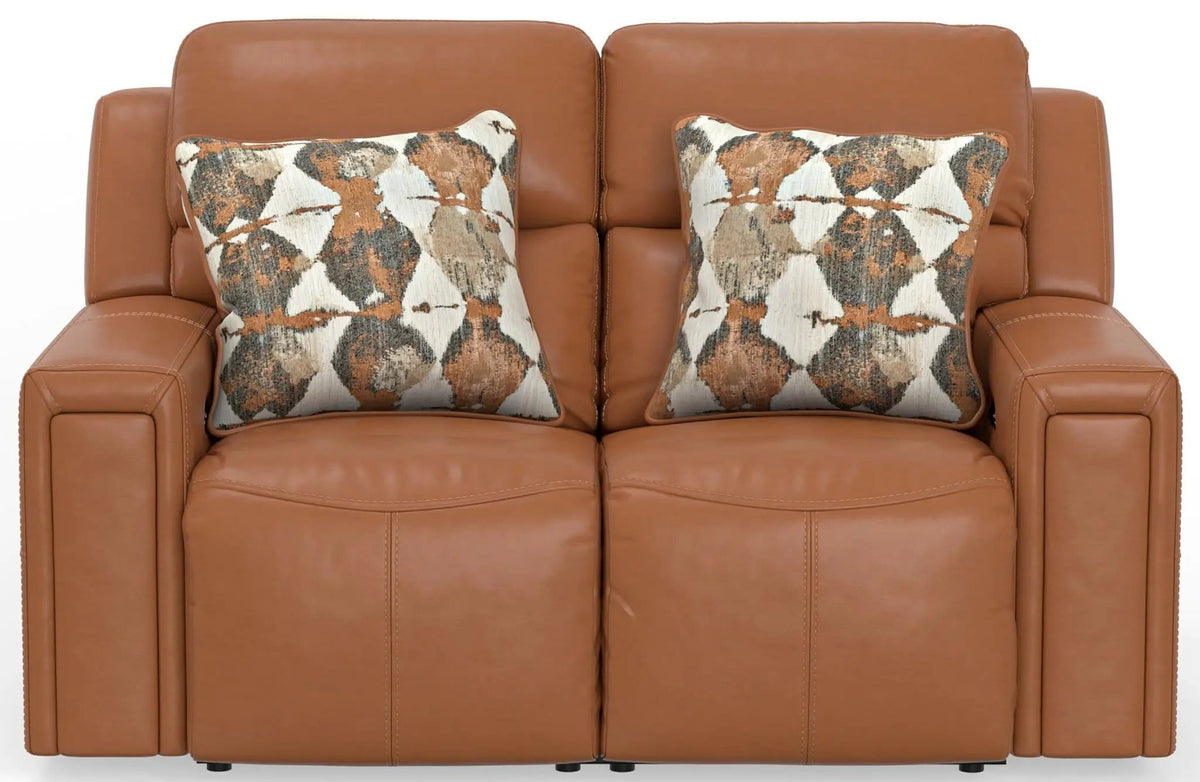 Arezzo Power Headrest Power Reclining Loveseat With Zero Gravity/Extended Ottoman | 2 Pieces | Leather | Living Room