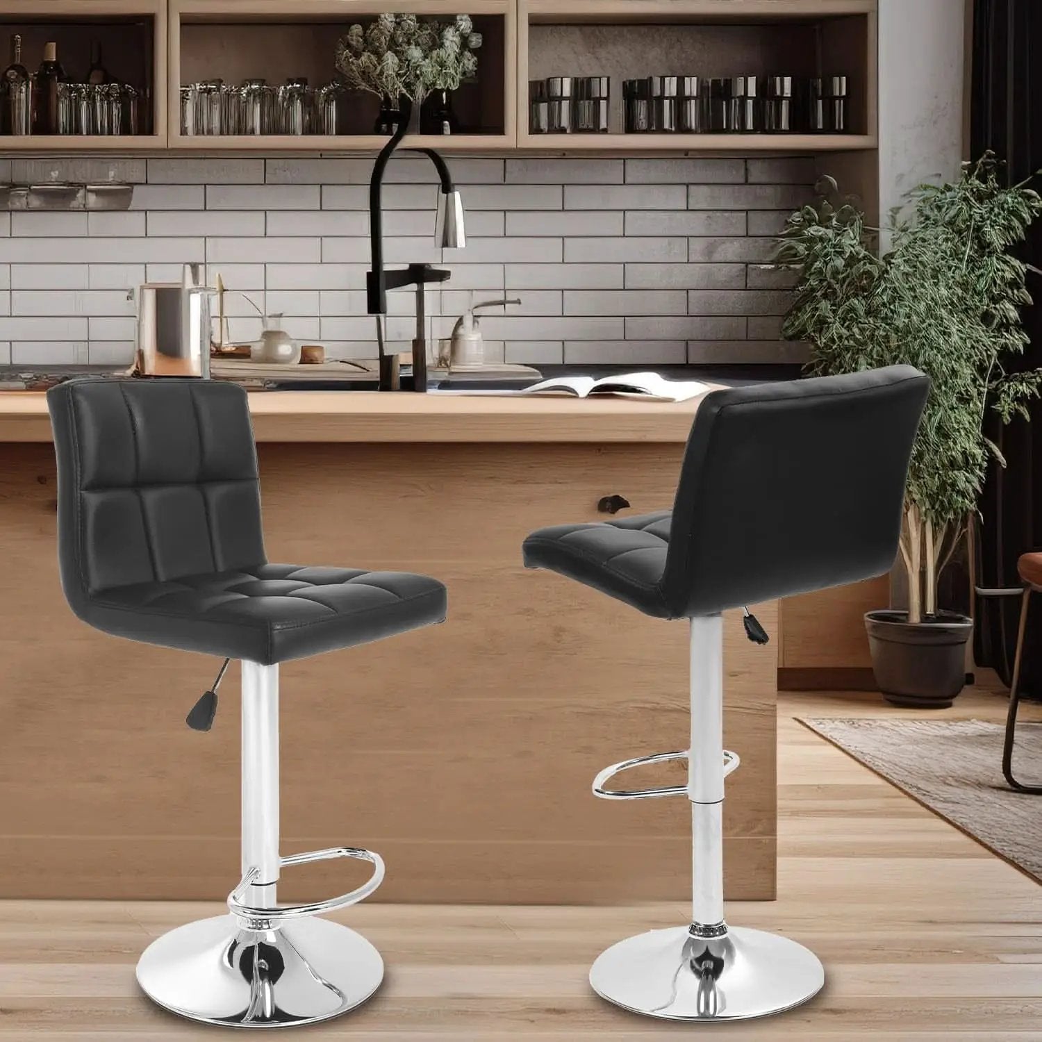 Counter Height Black Bar Stools Set Of 2 For Kitchen from PriceLows™