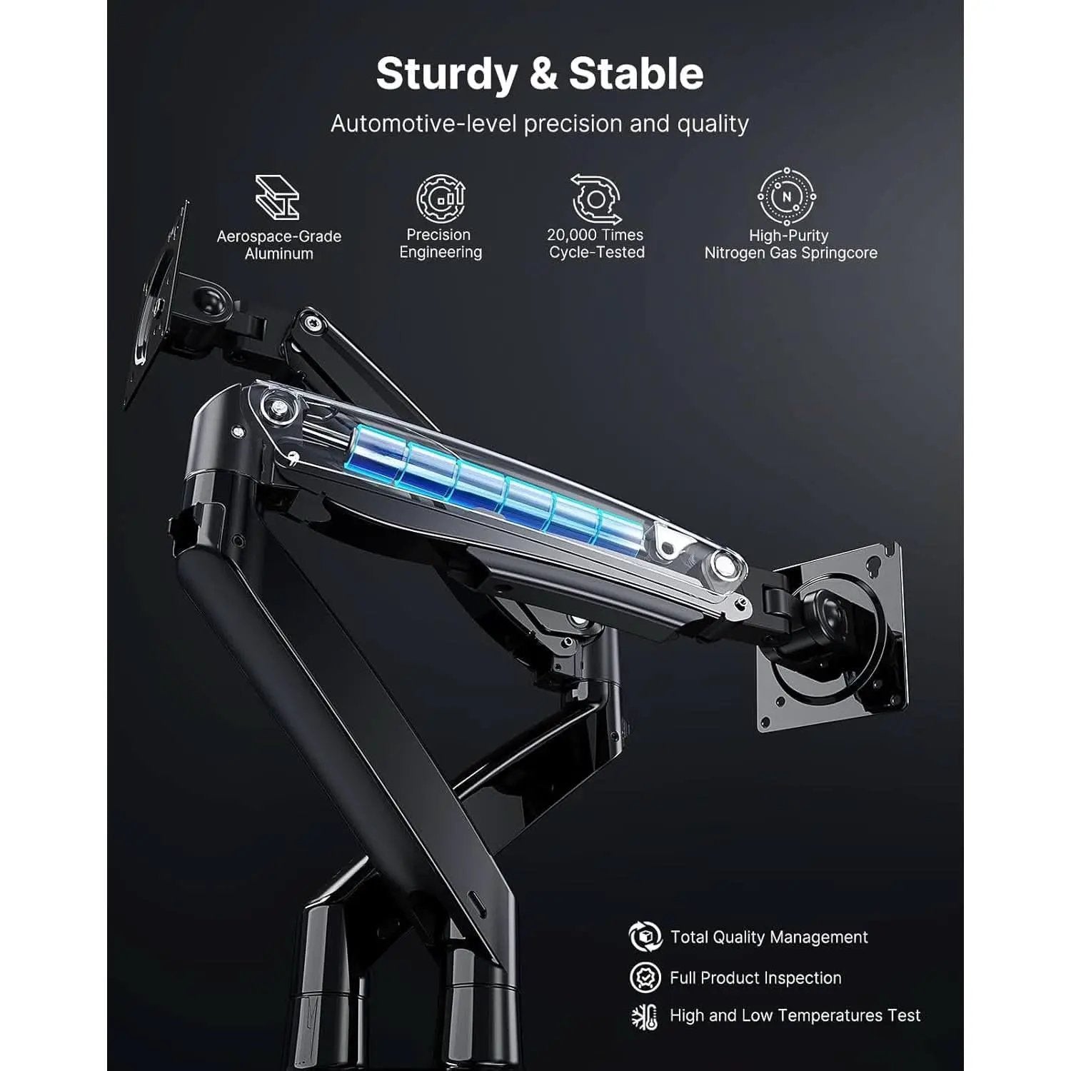 Dual Monitor Stand With USB Port Height Adjustable Arms from PriceLows™
