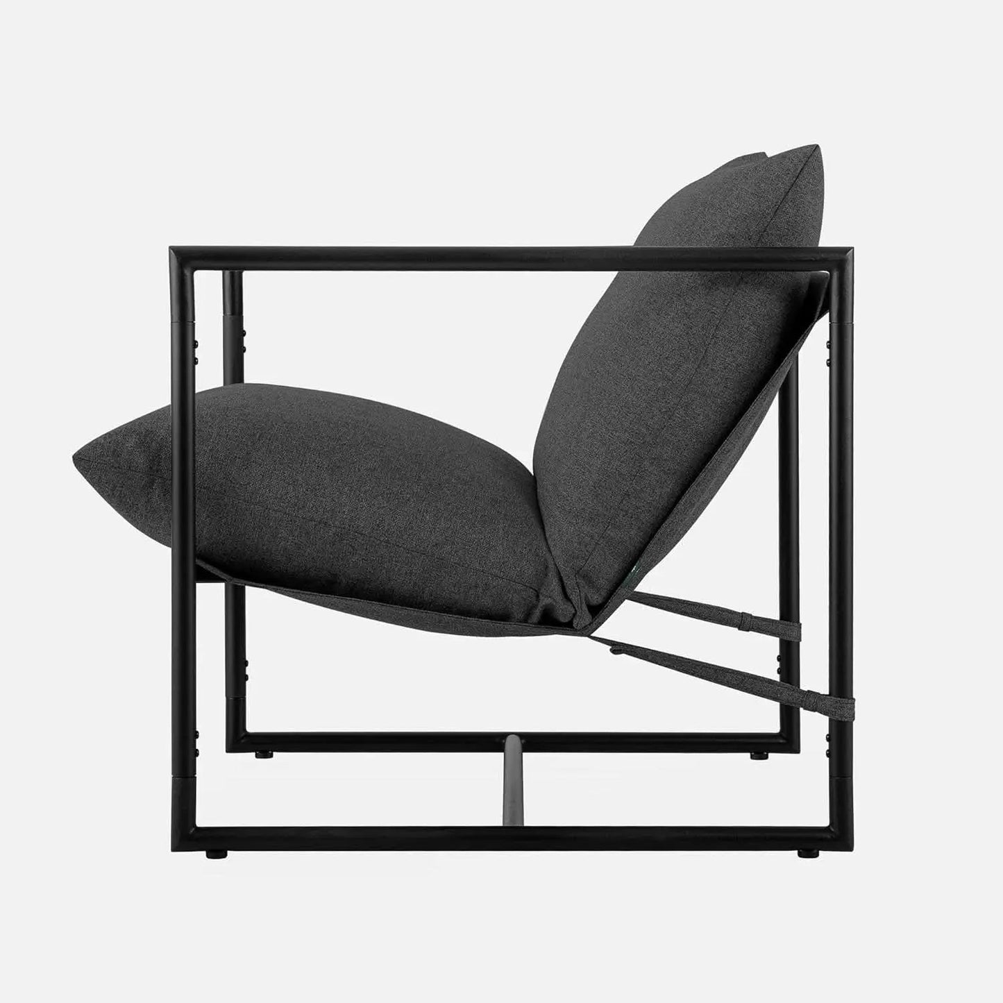 Aidan Sling Chair Dark Grey Metal Frame Shredded Foam from PriceLows™