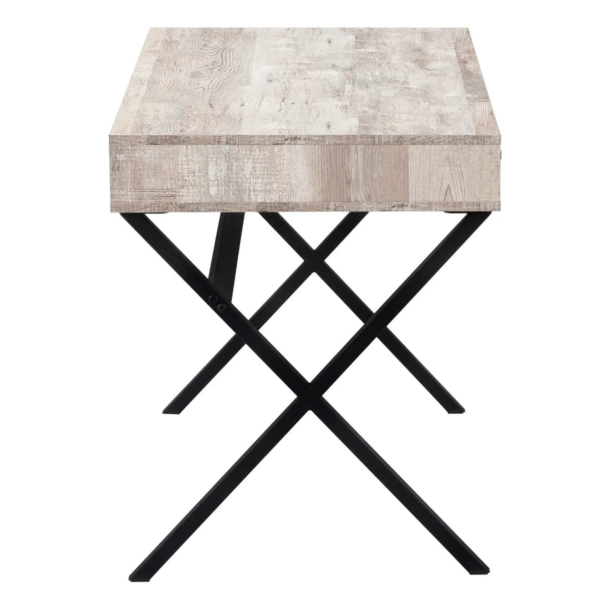 Glossy Contemporary Computer Desk | Thick Panel Tabletop | Storage Drawers | 29.25 Inch Height