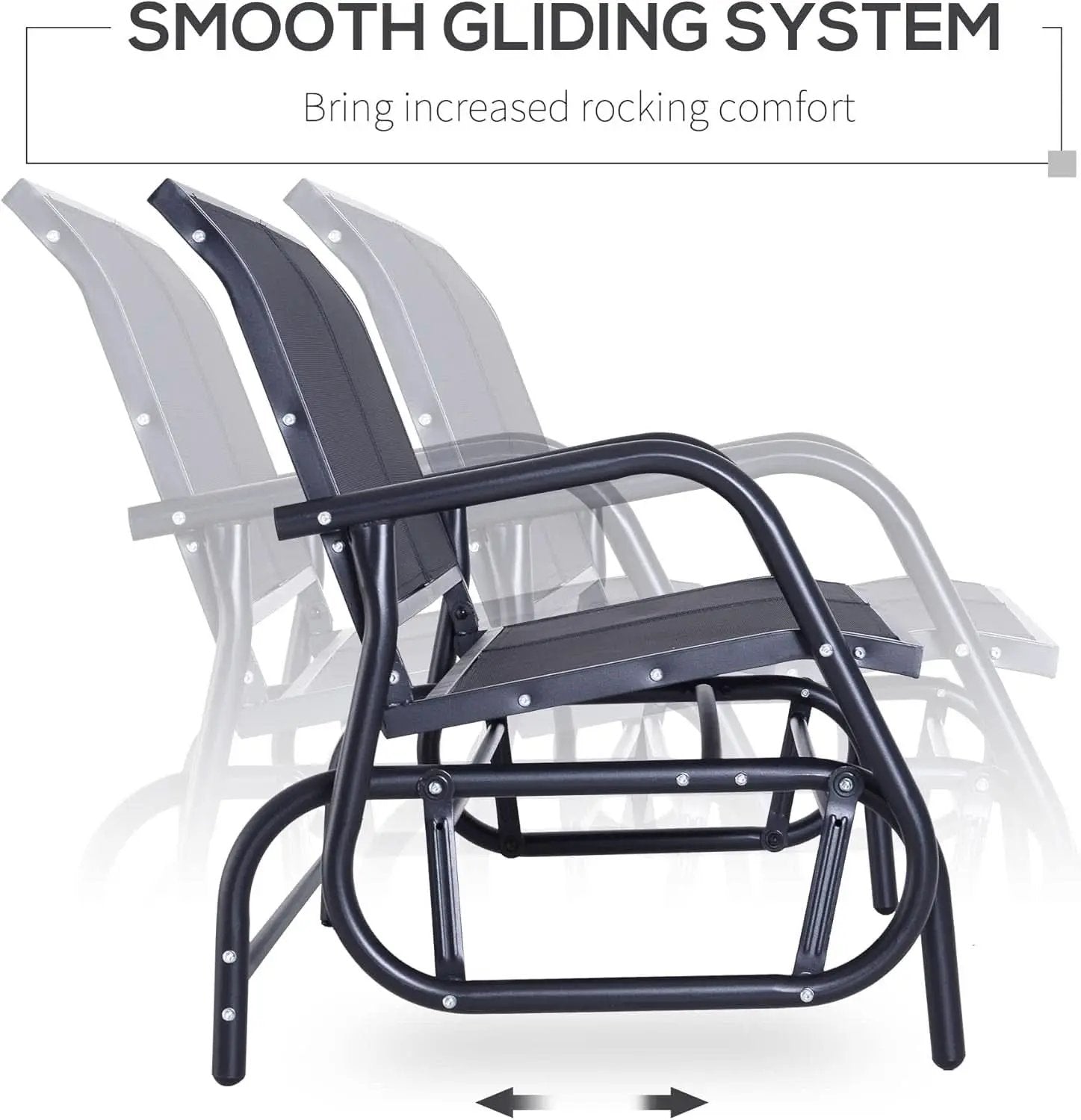 Two Person Outdoor Glider Bench with Steel Frame from PriceLows™