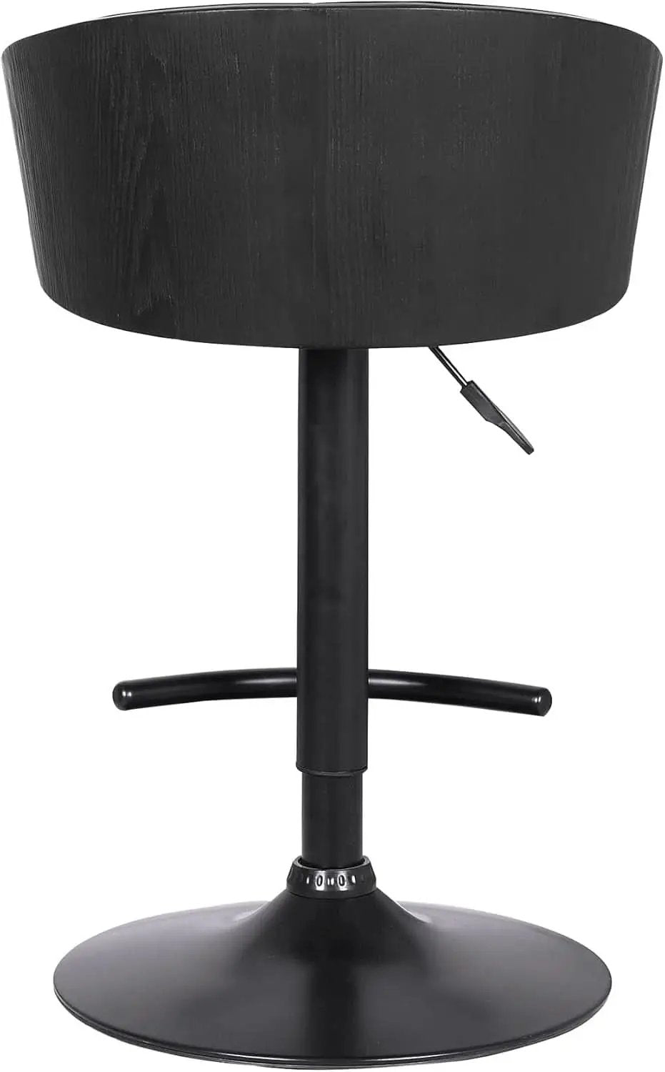 Adjustable Black Faux Leather Swivel Barstool with Gold Accents from PriceLows™