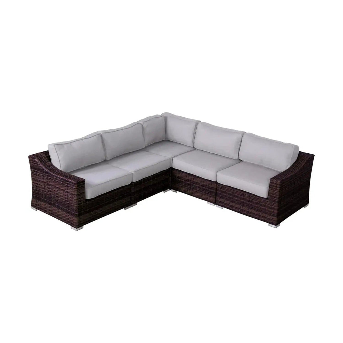 Outdoor Wicker Sofa Seating Group With Cushions Stationary Sectional | Stationary Sectional | Wicker & Aluminum | Living Room