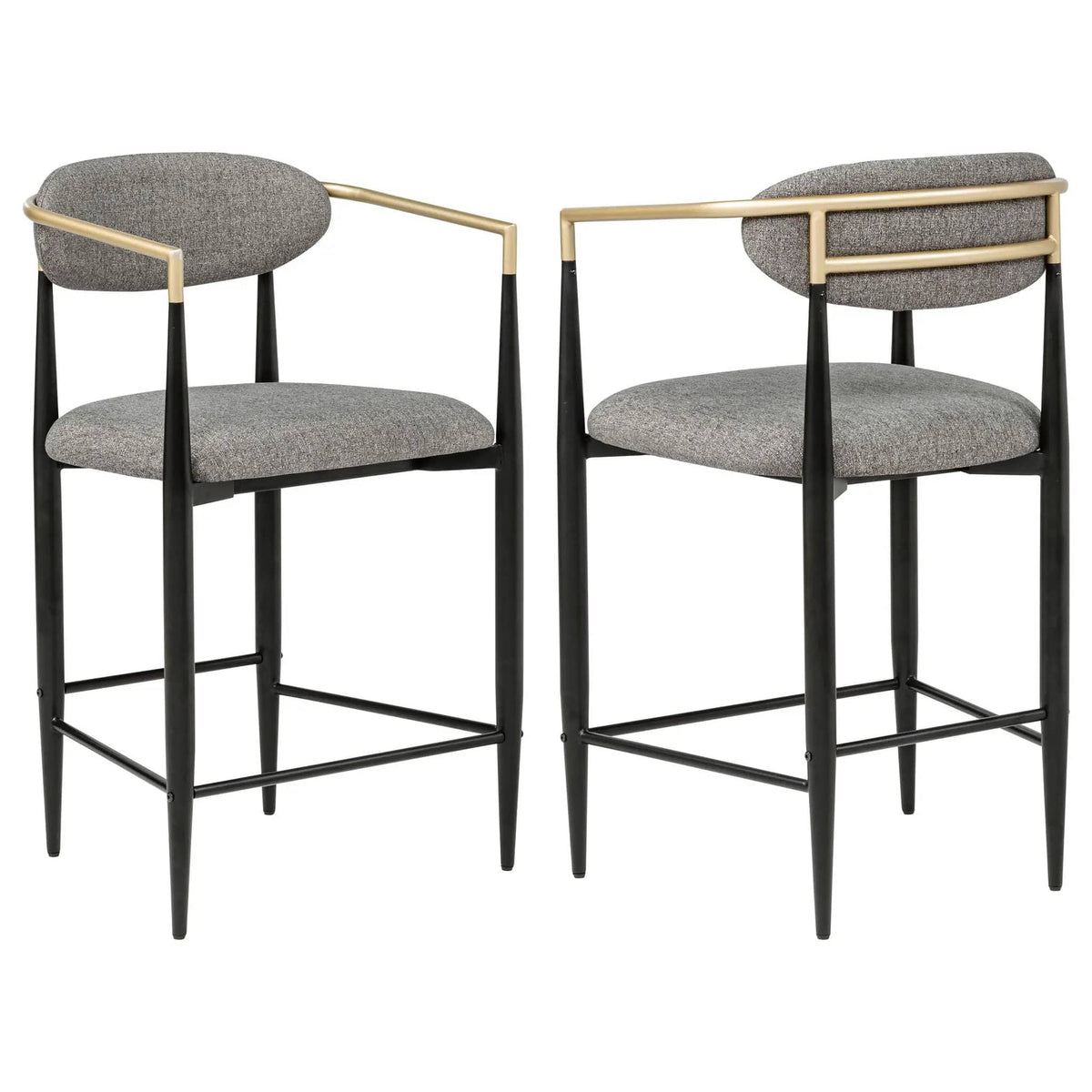 Tina Fabric Upholstered Counter Chair Dark Grey (Set of 2) Counter Height (24"-27") | 22 x 20.75 x 37.25 in | Linen & Fabric | Home