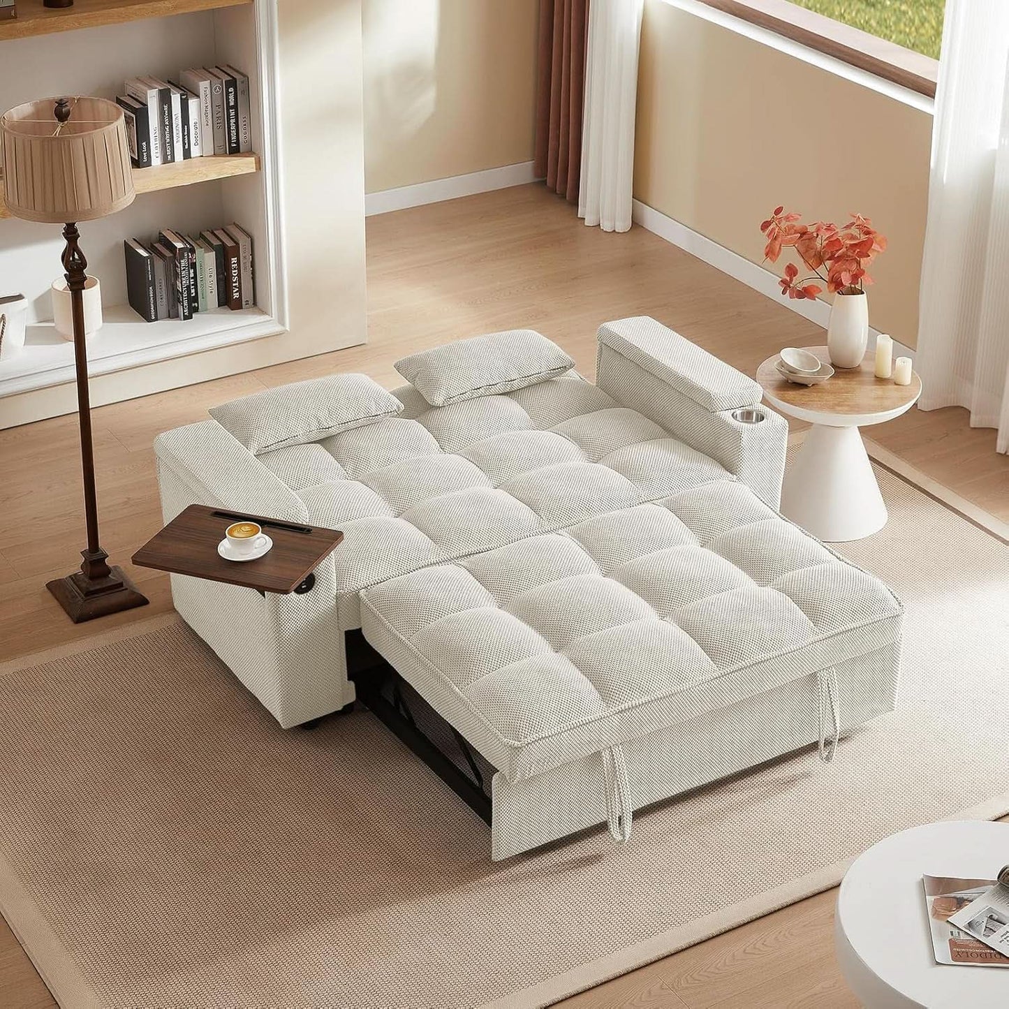 65Inch Convertible Sleeper Sofa With Adjustable Backrest from PriceLows™