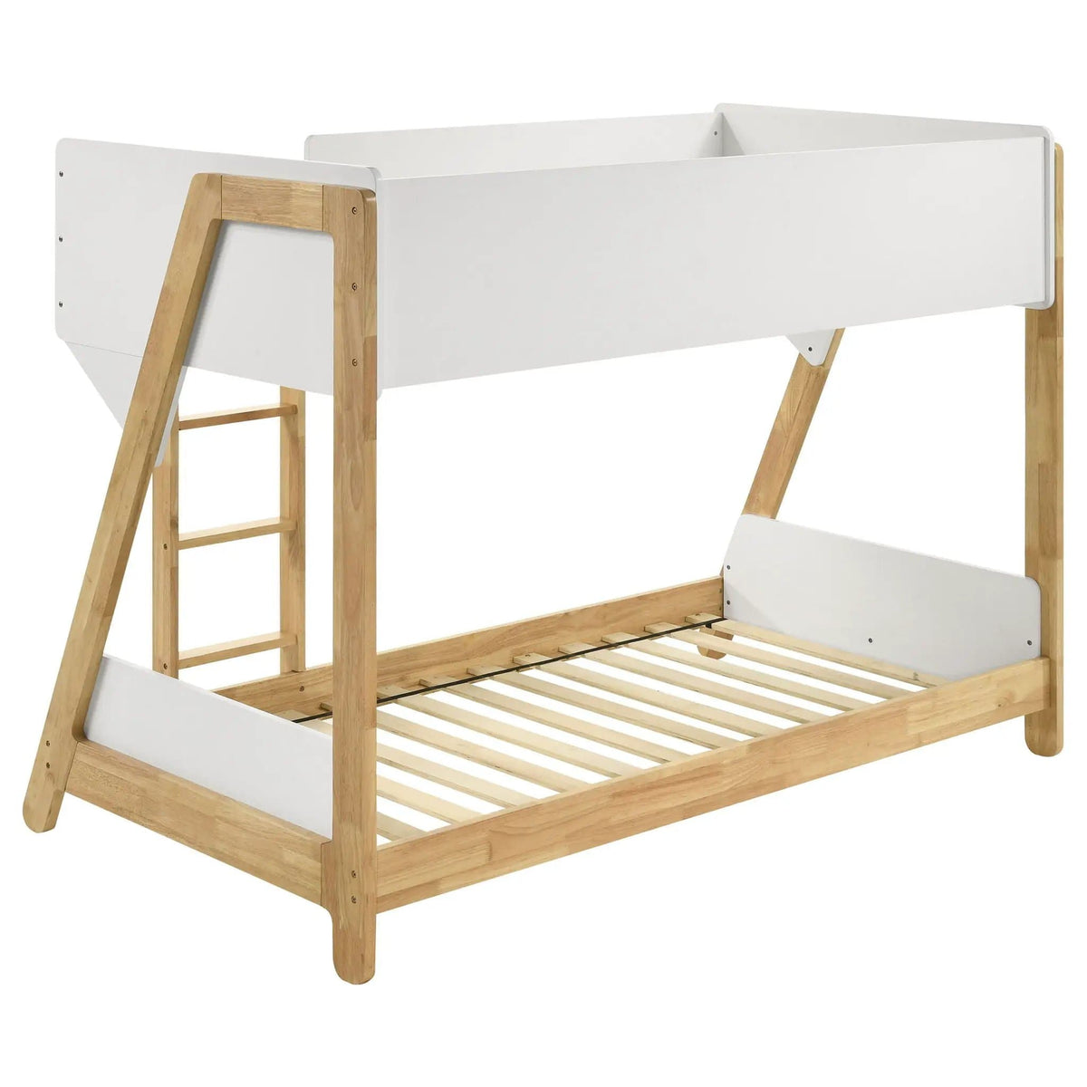 Wyatt Wood Twin Over Twin Bunk Bed White and | 79.75 x 44.5 x 60.75 in | Wood | Natural