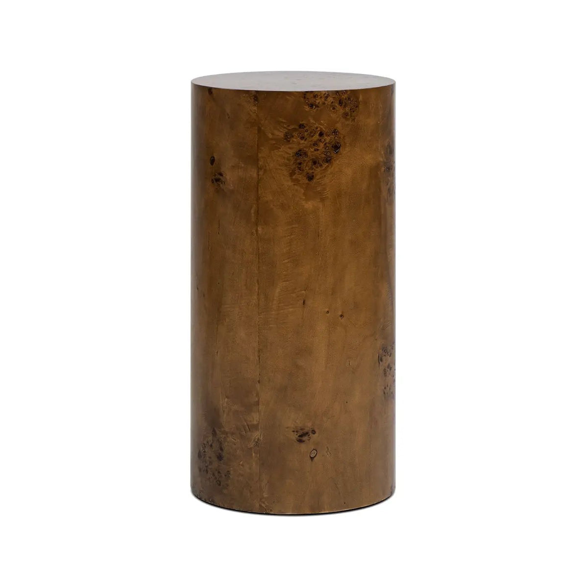 Nebula Pillar Side Table | Burl Wood Veneer | 29.5 Inch Height | Side Table Or Plinth