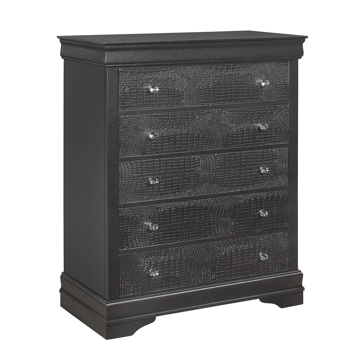 Shaker Crocodile Chest | 2 Pieces | Solid Wood & Crystal | Living Room
