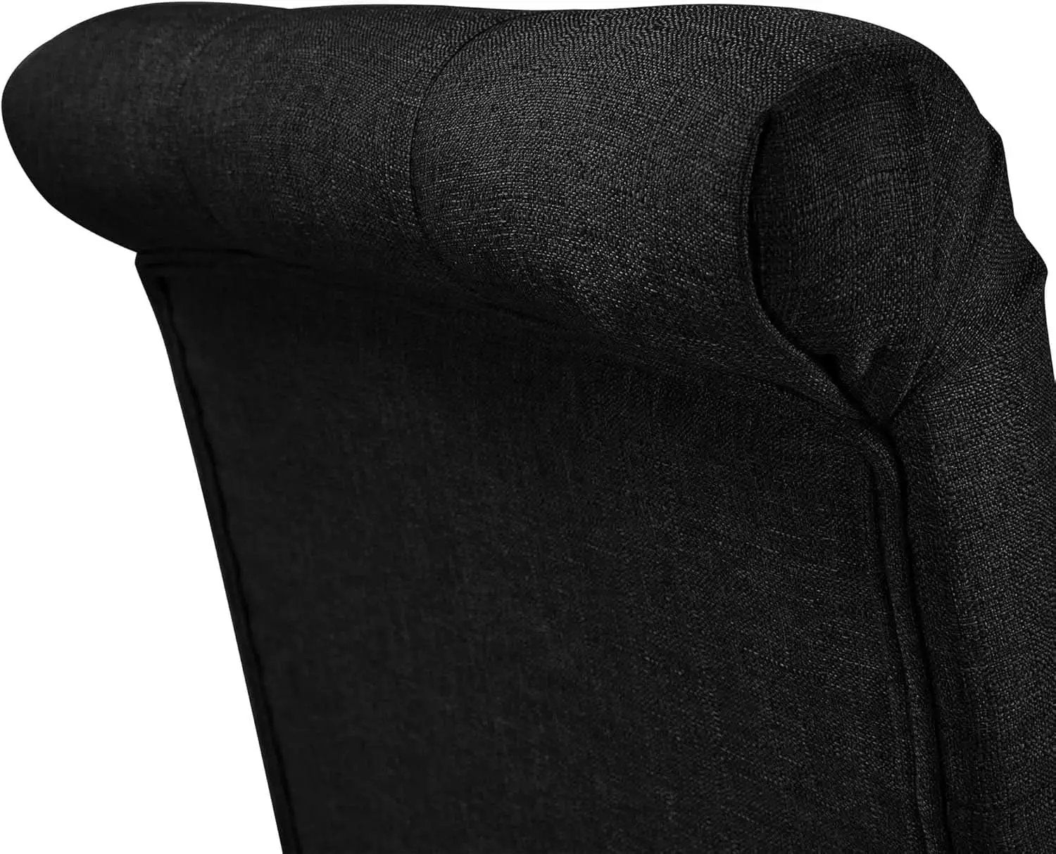 Tufted Upholstered Dining Chair Pair With Solid Wood Legs Black from PriceLows™
