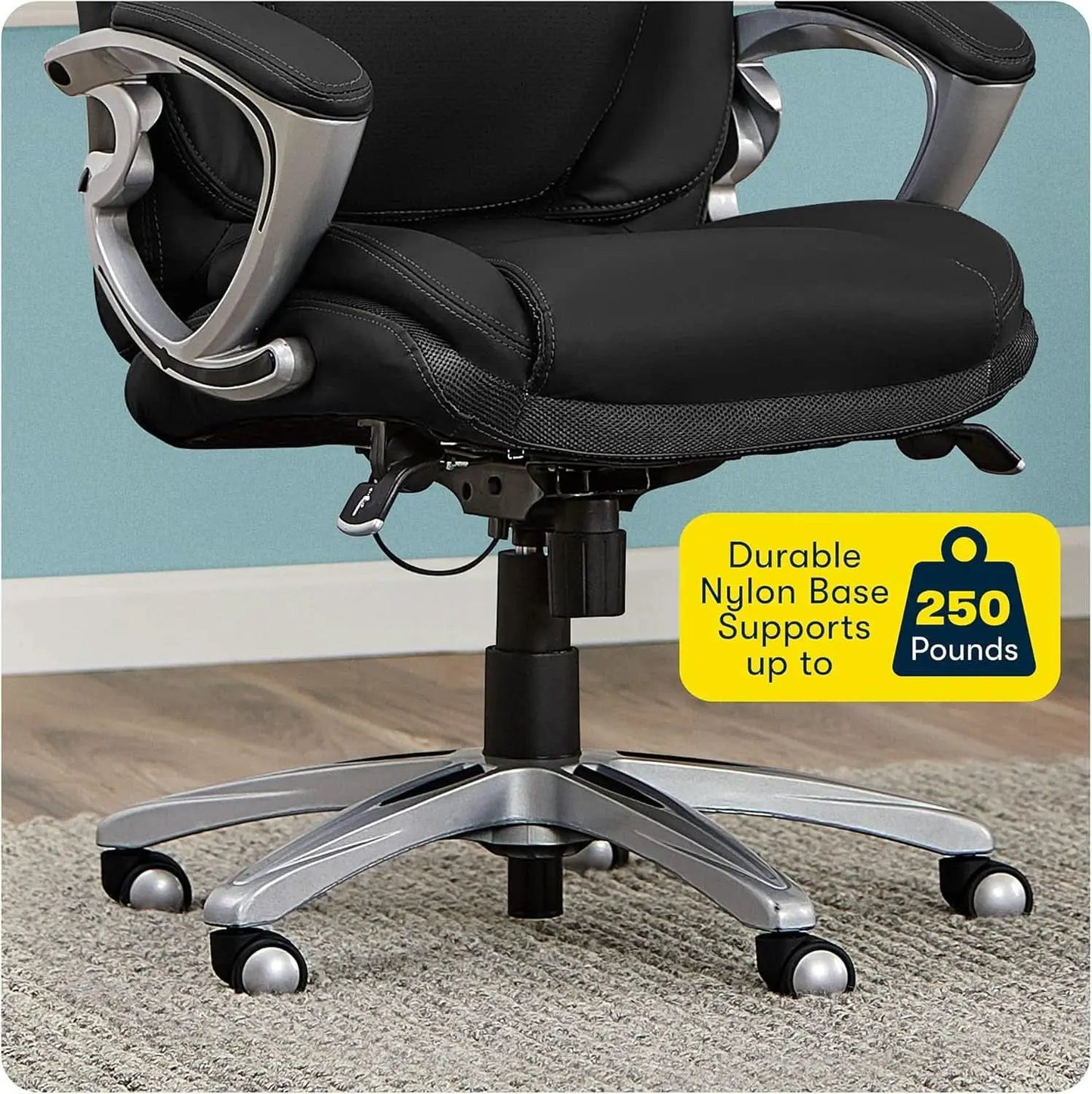 Black Executive Office Chair With Air Lumbar Technology from PriceLows™