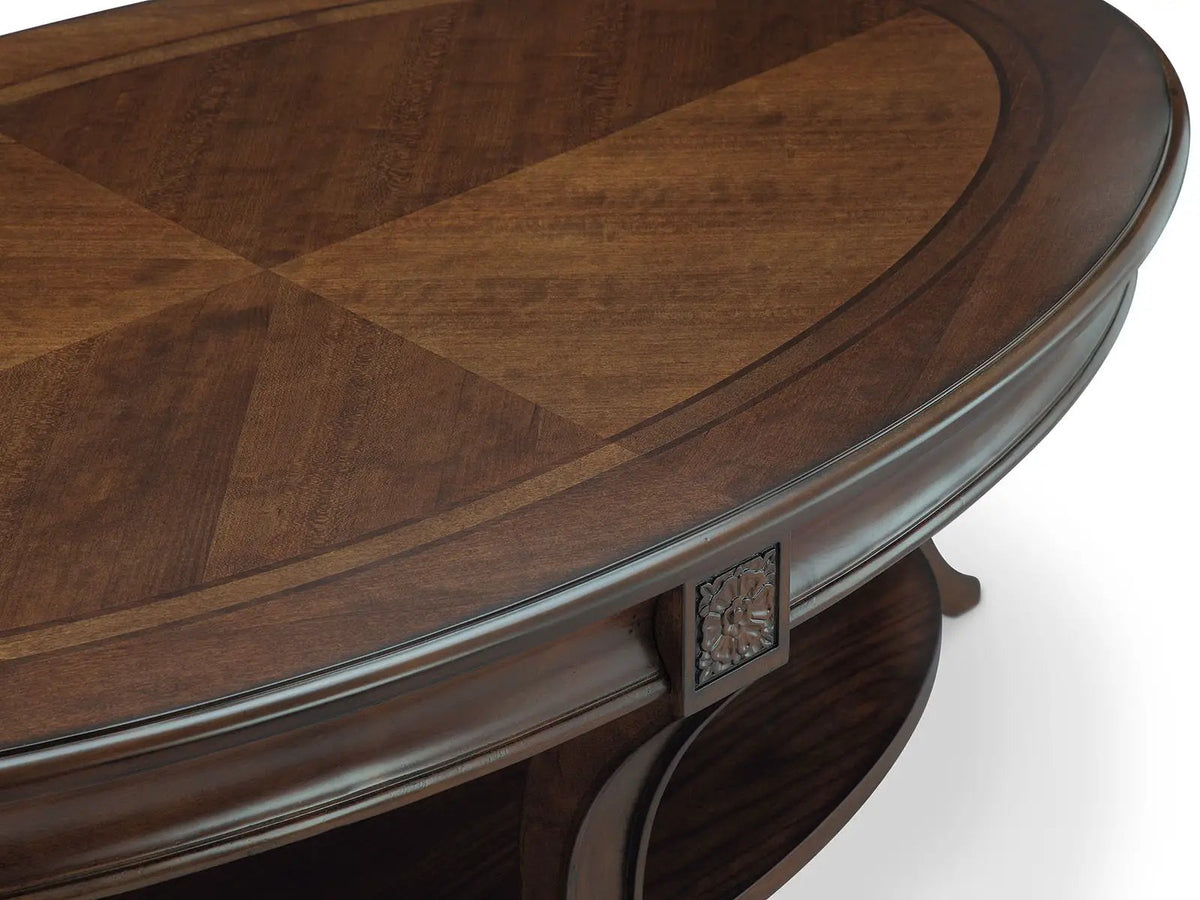 Winslet Oval End Table | Cherry And Walnut Veneers | Warm Cherry Finish | Hardwood Solids