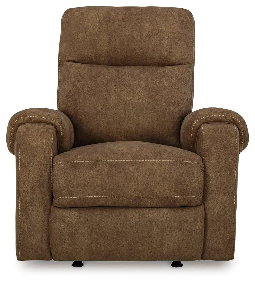 Edenwold Rocker Recliner Rocker Chair | 39 x 40 x 40 in | Faux Leather & Metal | Brindle