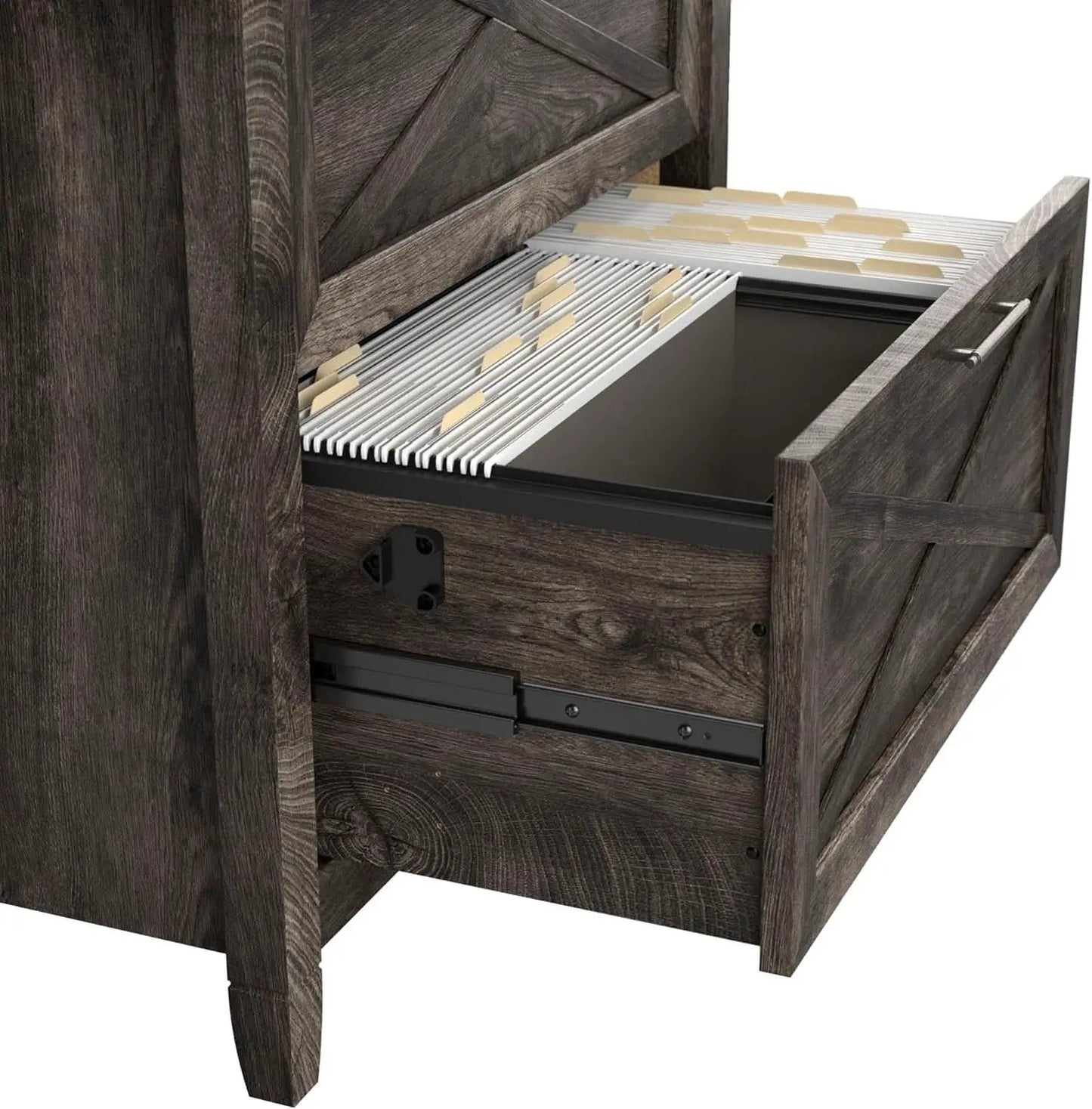 Key West 2 Drawer Lateral File Cabinet Dark Gray Hickory from PriceLows™
