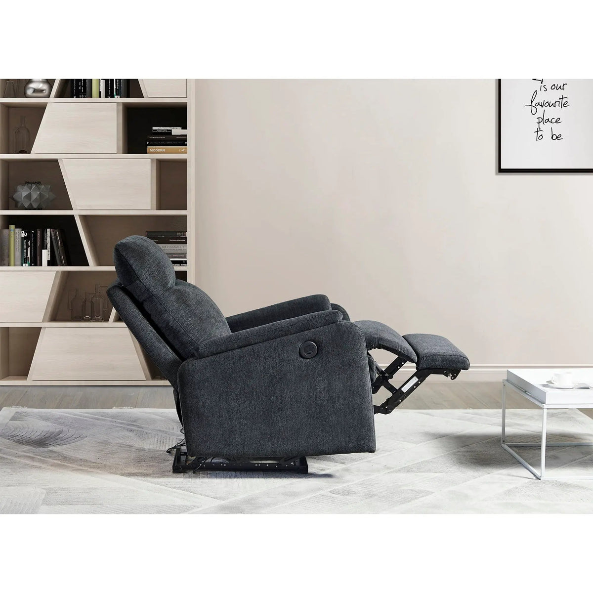 Power Recliner Chair | USB Charge Port | Modern Design | Compact Lightweight Single Chair