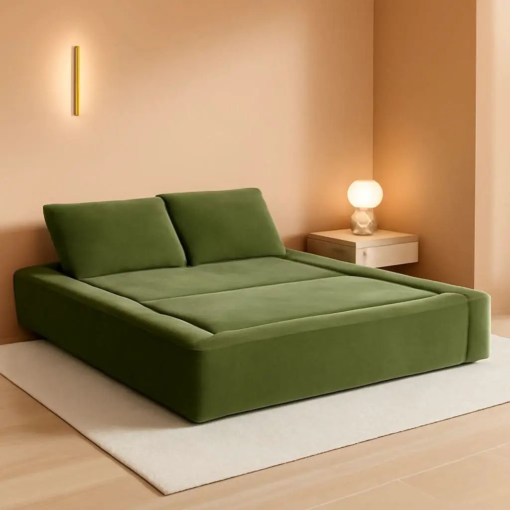 Green ThreeInOne Convertible Sleeper Sofa Bed Studio from PriceLows™