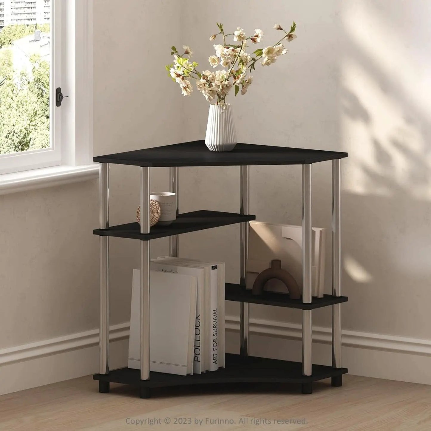 Turn N Tube Corner Shelf Americano Display Rack Bookshelf from PriceLows™