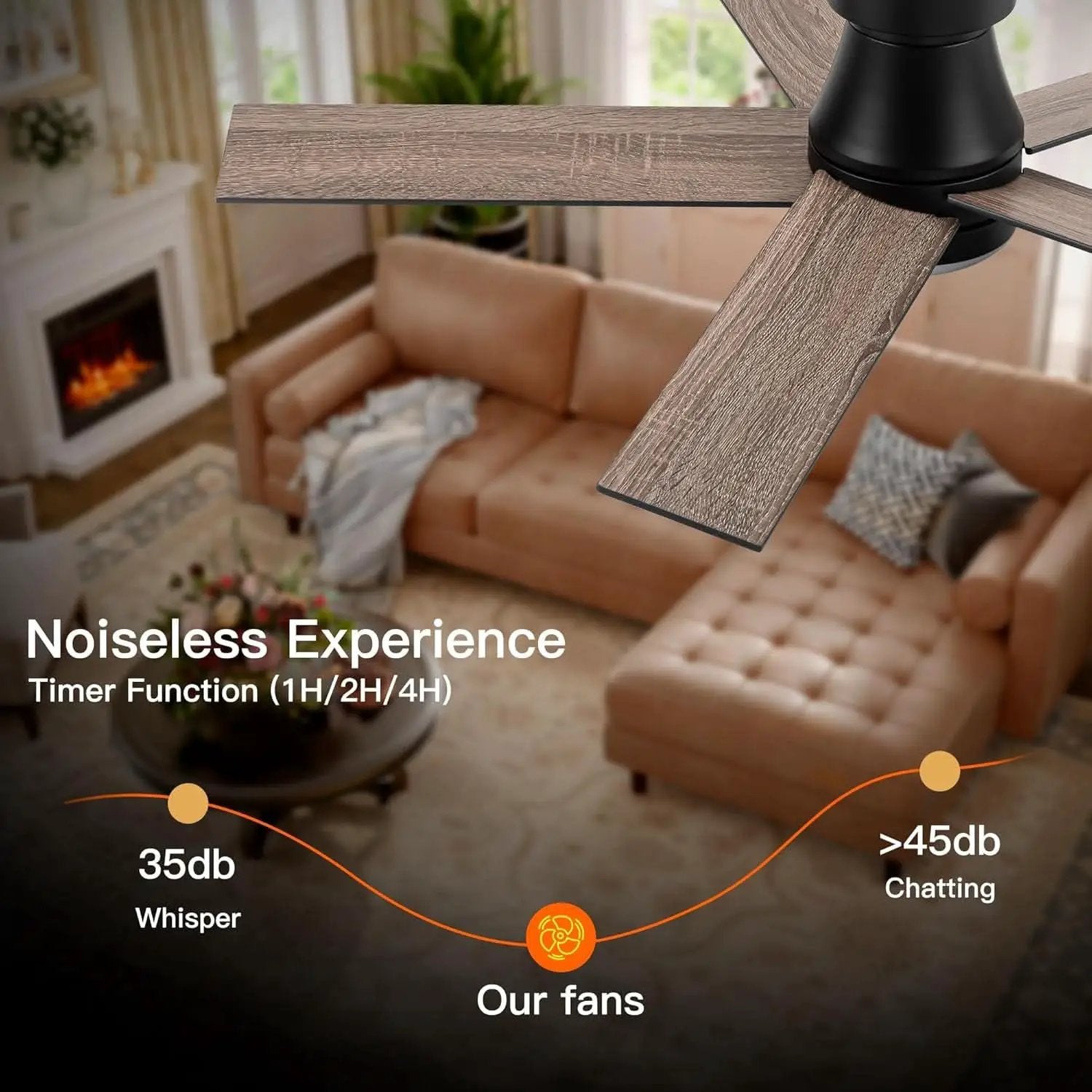 Black 47 Inch Low Profile Ceiling Fan With Remote LED from PriceLows™
