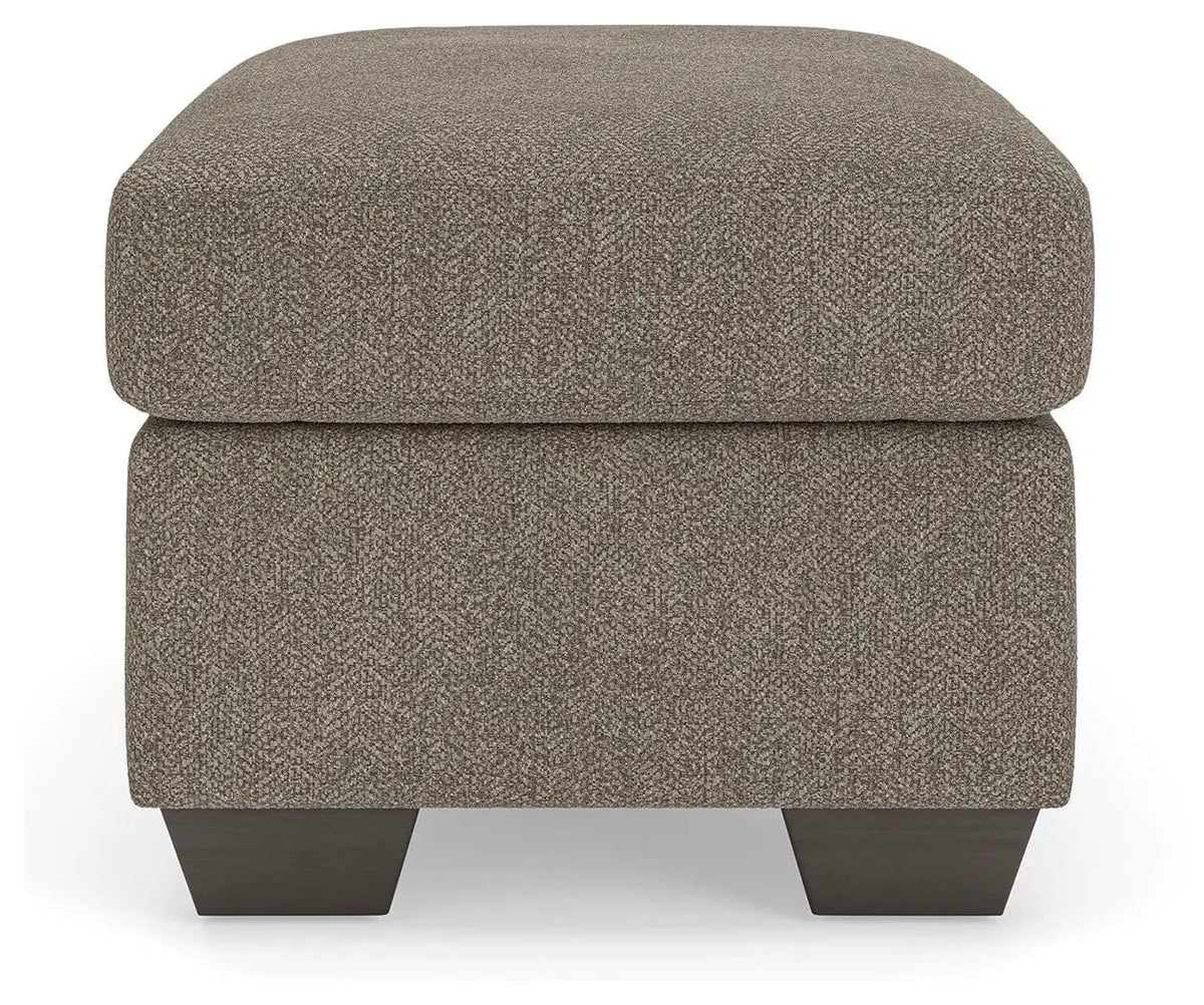 Triston-Peaks Ottoman | 34 x 24 x 20 in | Wood | Suede