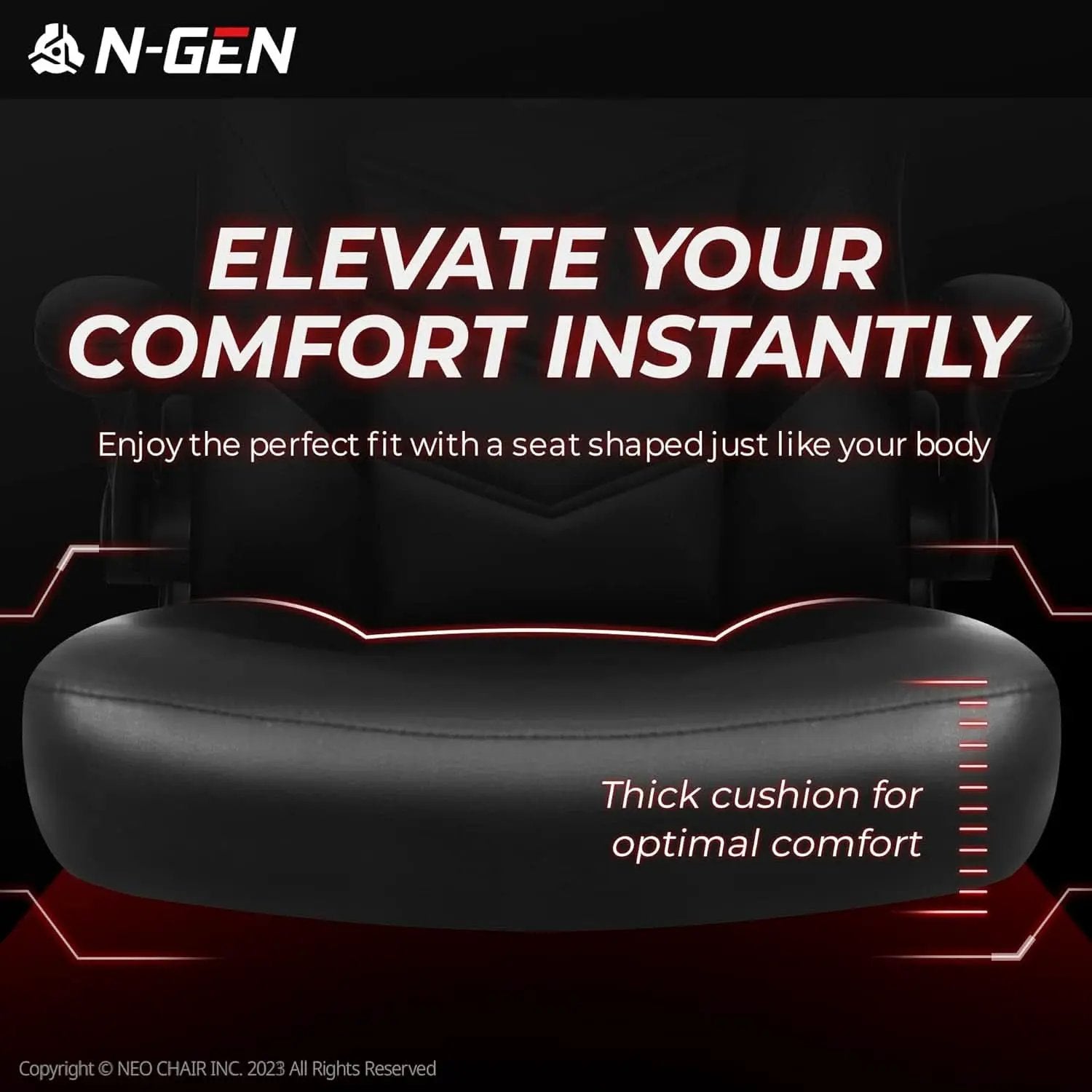 Ergonomic Gaming Chair Black With Premium Lumbar Support from PriceLows™