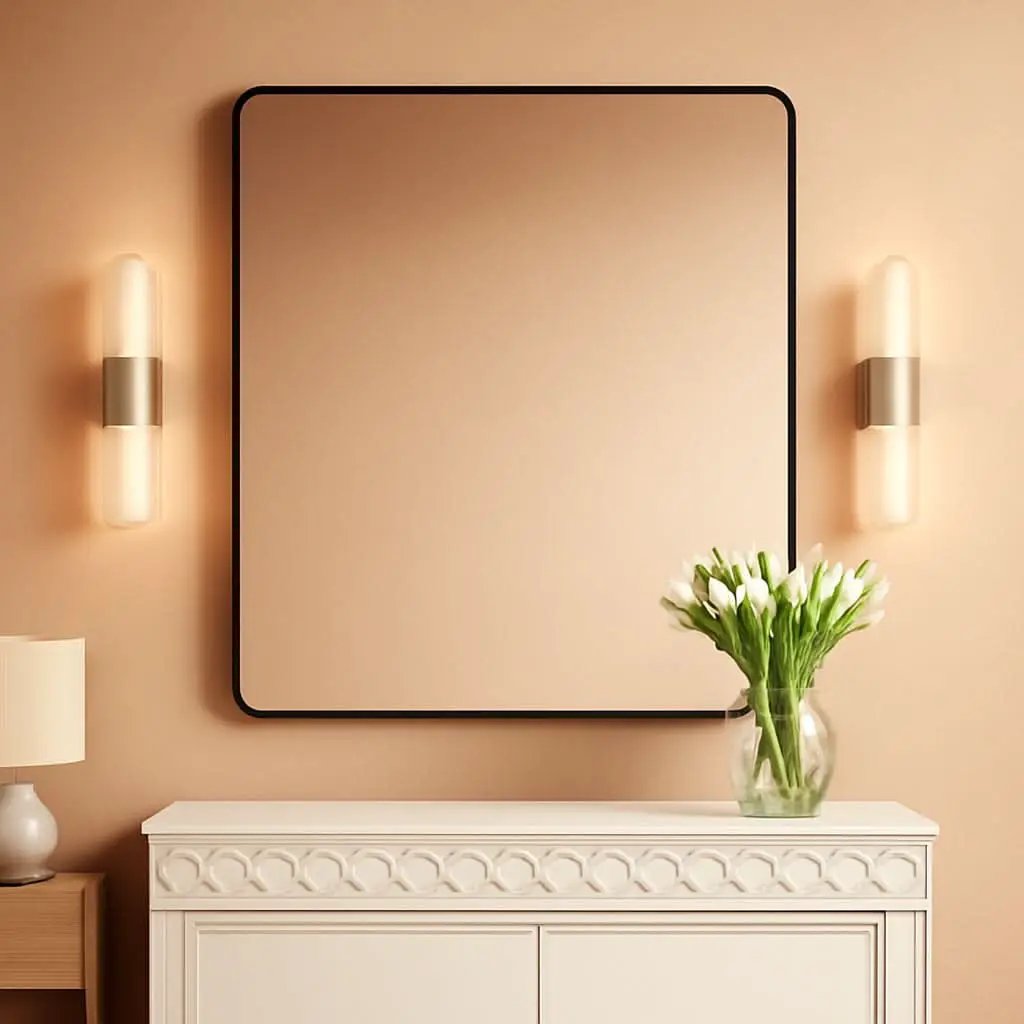 Bathroom Mirror 30x48 Inch Black Deep Frame Wall Mirror from PriceLows™