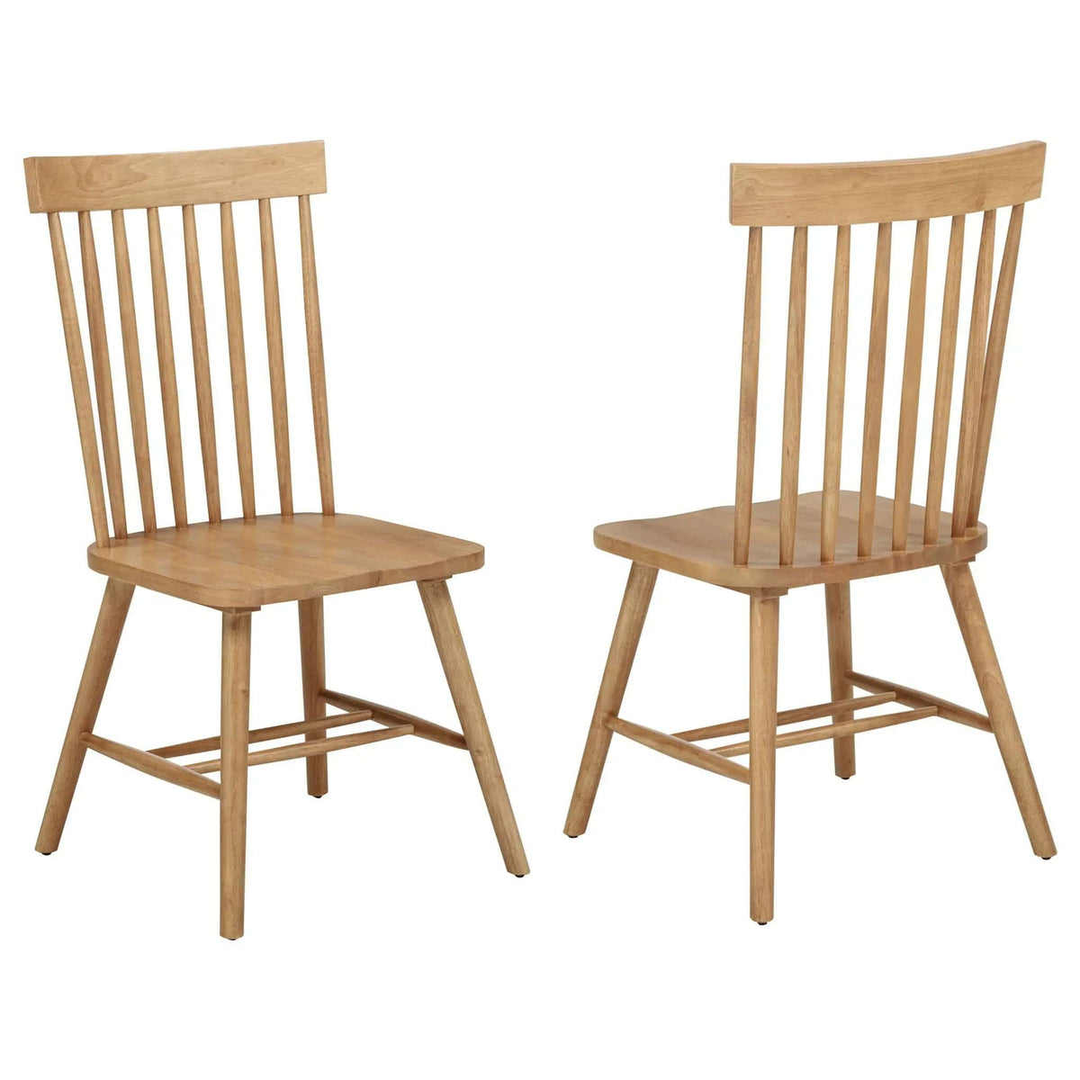 Andrews Windsor Spindle Back Dining Side Chair Light Ash (Set of 2) | 19 x 21.25 x 39.25 in | Rubberwood & Veneer | Dining Room