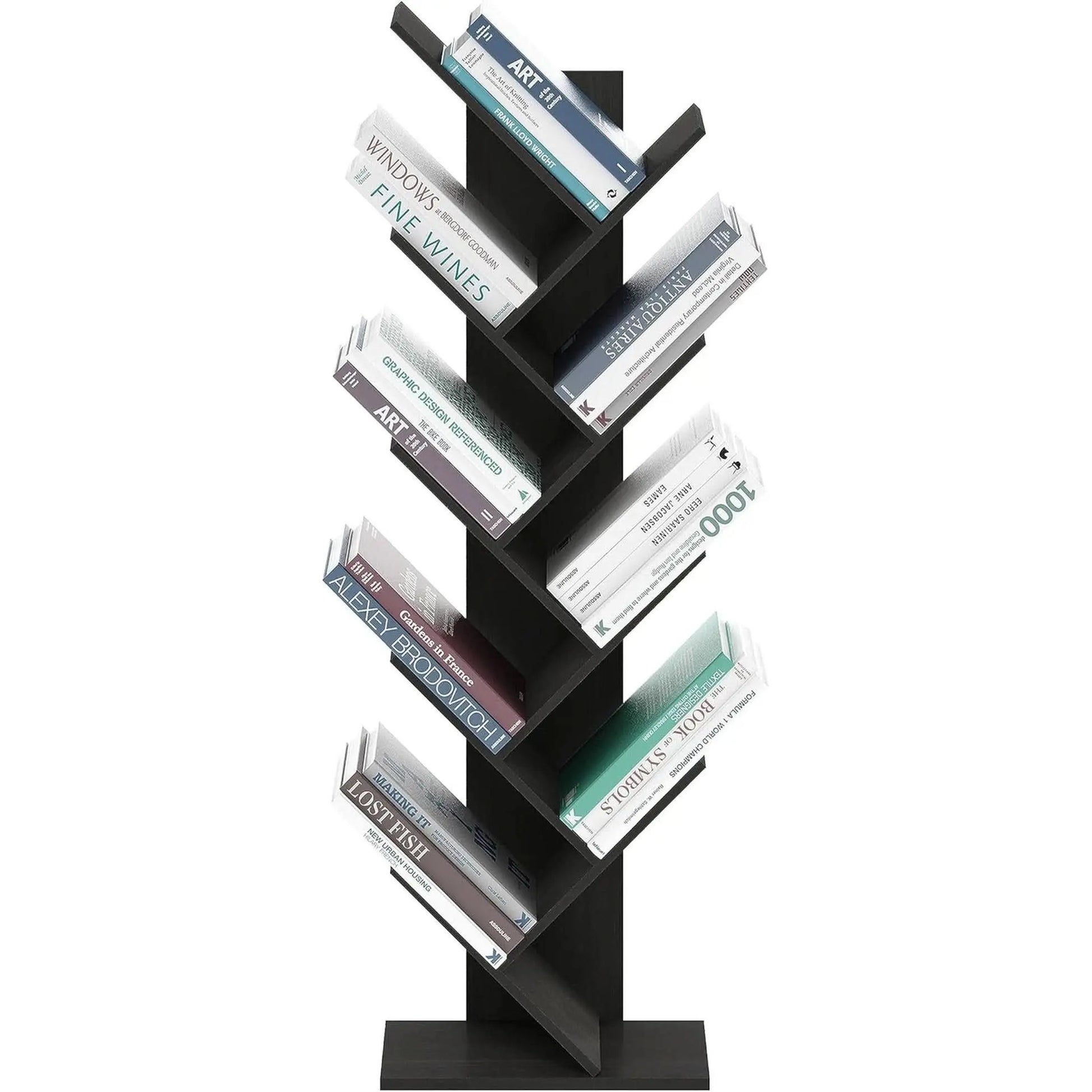 Bookshelf 9 Tier Floor Standing Tree Bookcase Espresso from PriceLows™