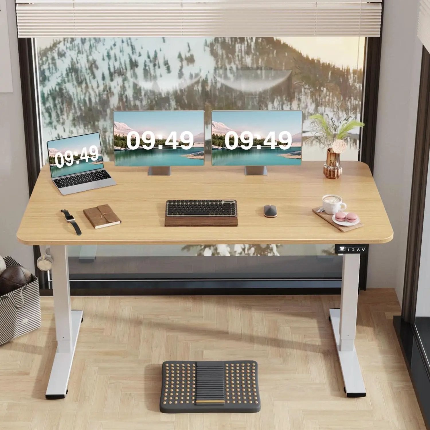 Electric Height Adjustable Desk 55 X 24 Memory Preset from PriceLows™